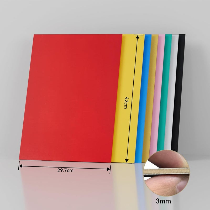 Creatorally 8 Pack Pre-Painted Colored Plywood Sheets, 11.7"x8.27"x1/8" (3mm) Basswood Boards, 8 Mixed Colors for Laser Cutting, Engraving, DIY Crafts, Home Décor, Model & Ornament Making - Image 2